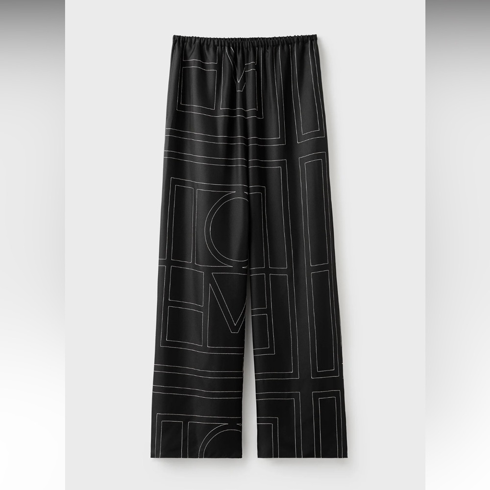 Toteme Black Geometric Pattern Trousers